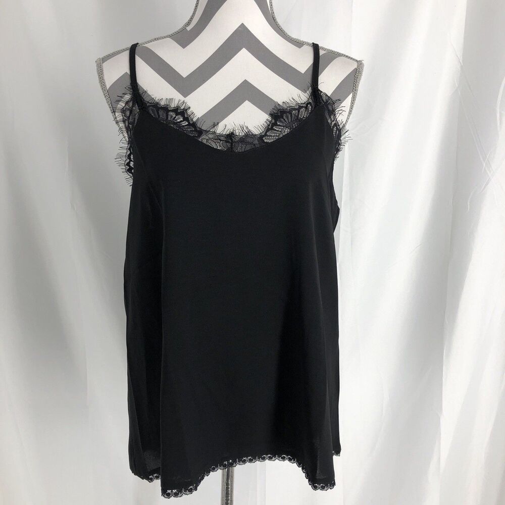 Unbranded Lace Trim Camisole Medium Black